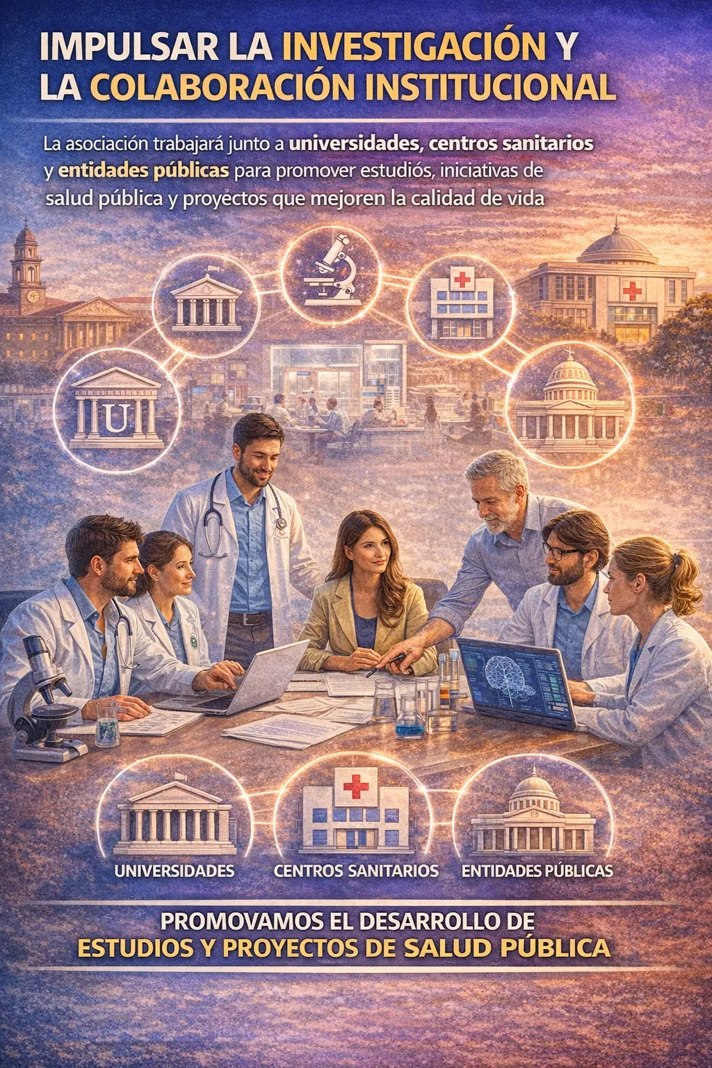 Microscopio simbolizando la investigación y colaboración científica